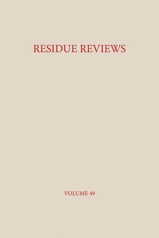 Earth and Environmental Science (R0) - Residue Reviews - cover