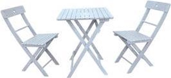 Bistro set 2 persoons Hout Sanded white