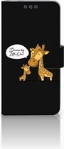 Microsoft Lumia 650 Uniek Wallet Book Case Hoesje Giraffe