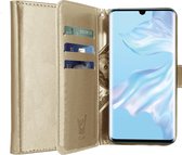 Hoesje geschikt voor Huawei P30 Pro - Lederen TPU Book Case Portemonnee Flip Wallet - Goud