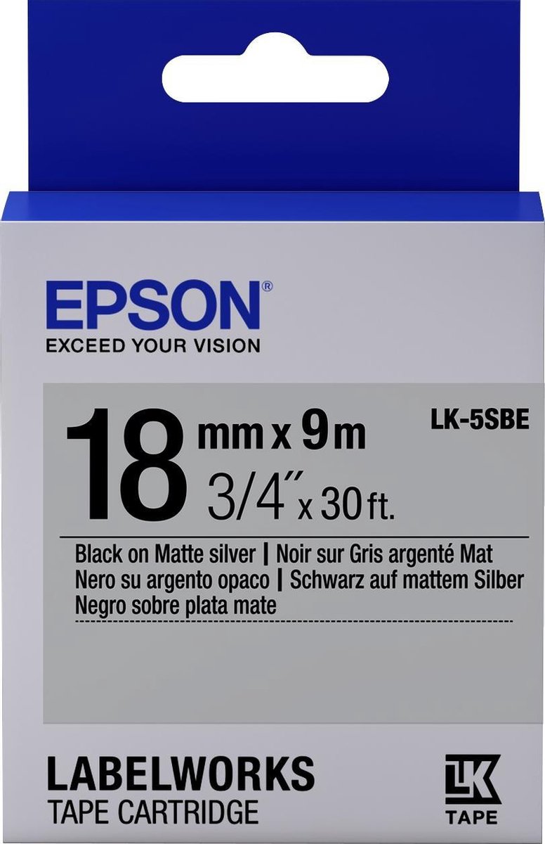 EPSON LK-5SBE Mat argent Noir/Argent mat