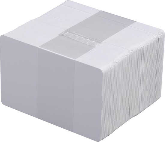 100 witte kaarten 55x86mm, PVC (kunststof) | bol.com