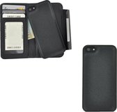 Pearlycase 2in1 back en book case pu-leder hoesje Zwart met magnetisch uitneembaar behuizing en sluiting voor Apple iPhone 5 / iPhone 5S