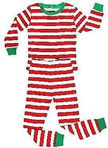 Unisex Jongens Meisjes Kerstmis Gestreepd Pijama Sets Rood En Wit (Maat 110/5 Jaar)