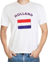 Wit t-shirt met vlag Holland print Xl