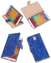 Bestcases Vintage Blauw Book Cover Samsung Galaxy Note 3