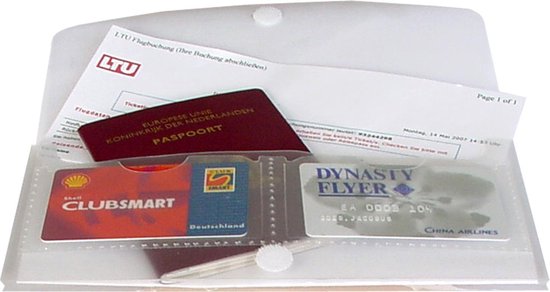 EXXO-HFP # 91646 - Porte-documents de voyage DL - Fermeture velcro - Rouge rubis - 10 pièces (1 paquet de 10 pièces)