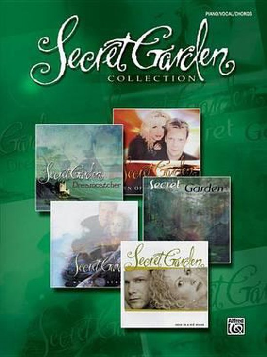 Boekcover: Secret Garden Collection, piano/zang/akkoorden, met afbeeldingen van de albums.