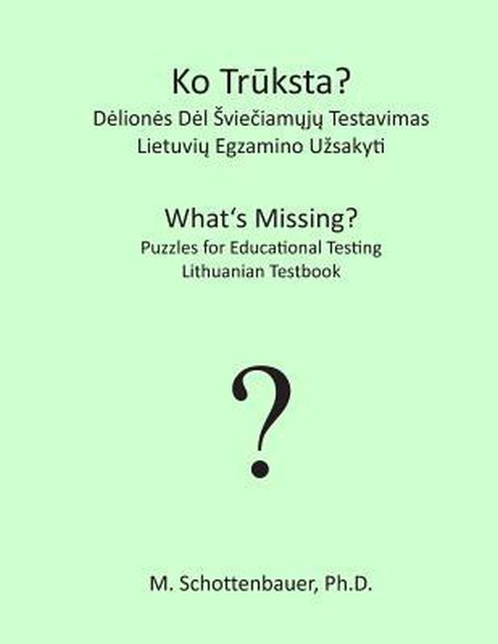 What's Missing? Puzzles for Educational Testing - cover