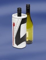 Wine Cooler - Wijnkoeler van zeildoek, opvouwbaar - Wit / Rood - 10x10x23 cm