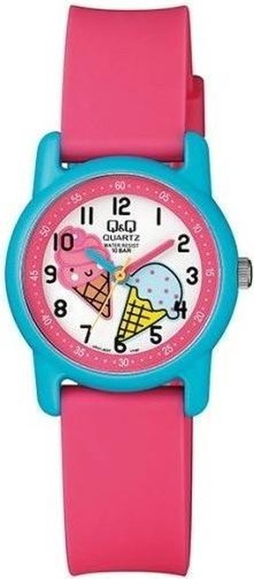 Leuke kinderhorloge met ijsroom motief, van het merk Q&Q-VR4J007Y