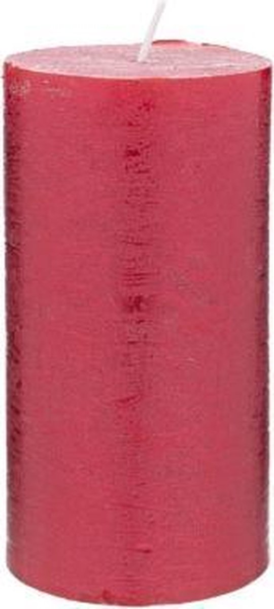 Rustic Cylinderkaars rood (13 cm)