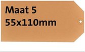 Label Karton Nr5 200gr 55x110mm Chamois 1000stuks