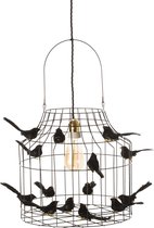 zwarte hanglamp met vogeltjes nét echt!
