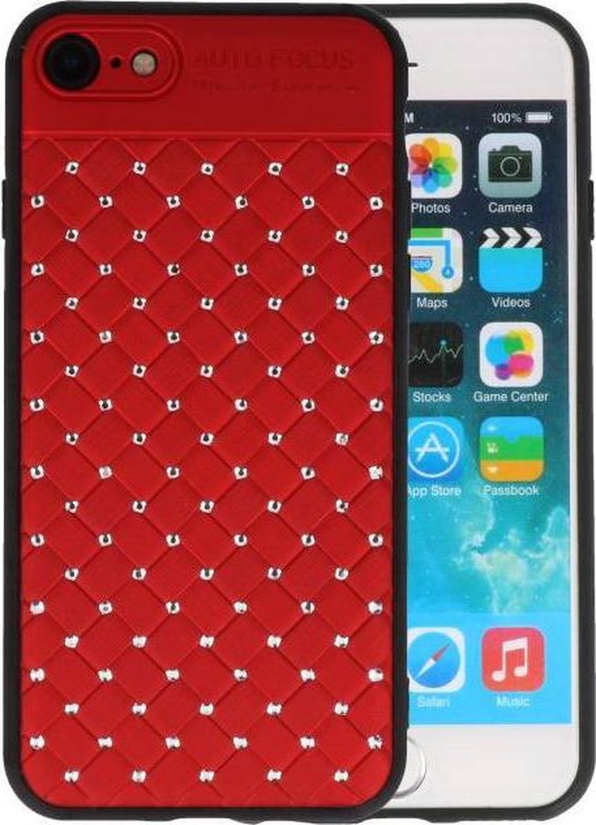 Witte Chique Hard Cases - Hoesje Geschikt voor iPhone 8 - 7 Rood