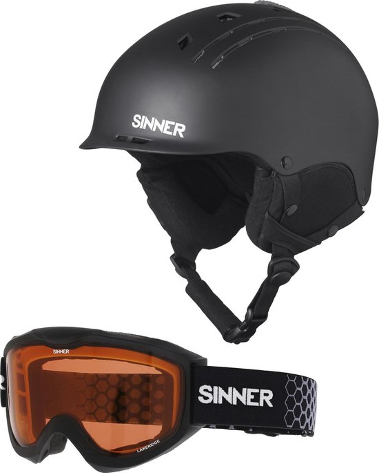 Sinner Combi-Pack ( Pincher + Lakeridge ) Unisex Skihelm & -bril - Matte  Black - M/58 cm | bol.com