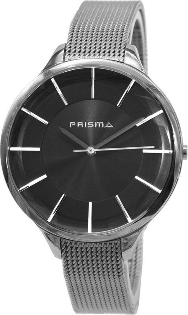 Prisma dameshorloge P.1578 Devotion zilverkleurig - zwart 36mm