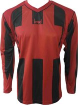 KWD Sportshirt Napels lange mouw - Rood/zwart - Maat 152/176