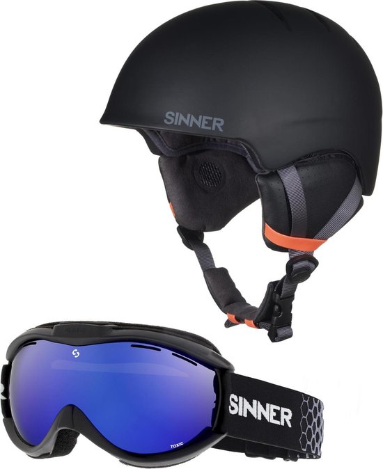 Sinner Combi-Pack ( Lost Trail + Toxic ) Unisex Skihelm & -bril - Matte Black - XL/62 cm |