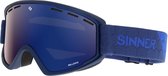 Sinner Bellevue Unisex Skibril - Metallic Dark Blue - Double Full Blue Mirror