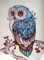 Diamond Painting - Blauwe Uil - FULL -  35x55 cm