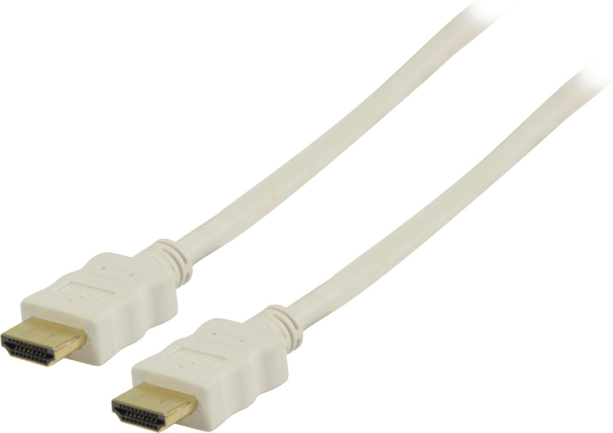 Valueline, High Speed HDMI Kabel met Ethernet HDMI connector - HDMI connector 0,5m (Wit)