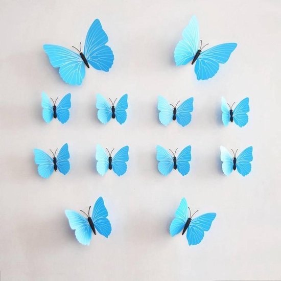 Papillons 3D, bleu