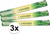 3 pakjes wierook stokjes Cannabis - 60 stokjes