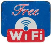 Signs-USA Free Wifi - Retro Wandbord - Metaal - 25x30 cm