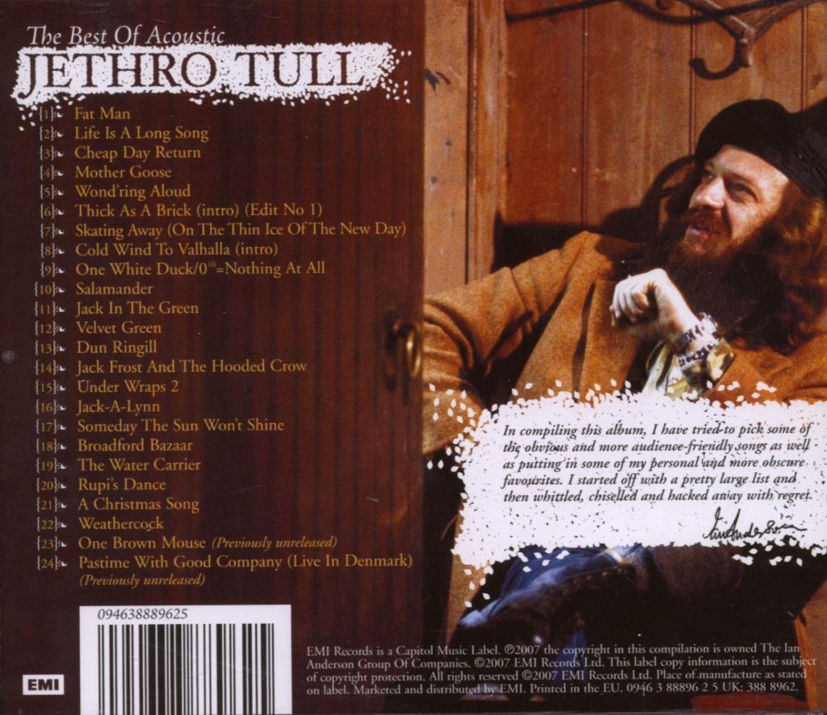 Best Of Acoustic Jethro Tull, Jethro Tull CD (album) Muziek