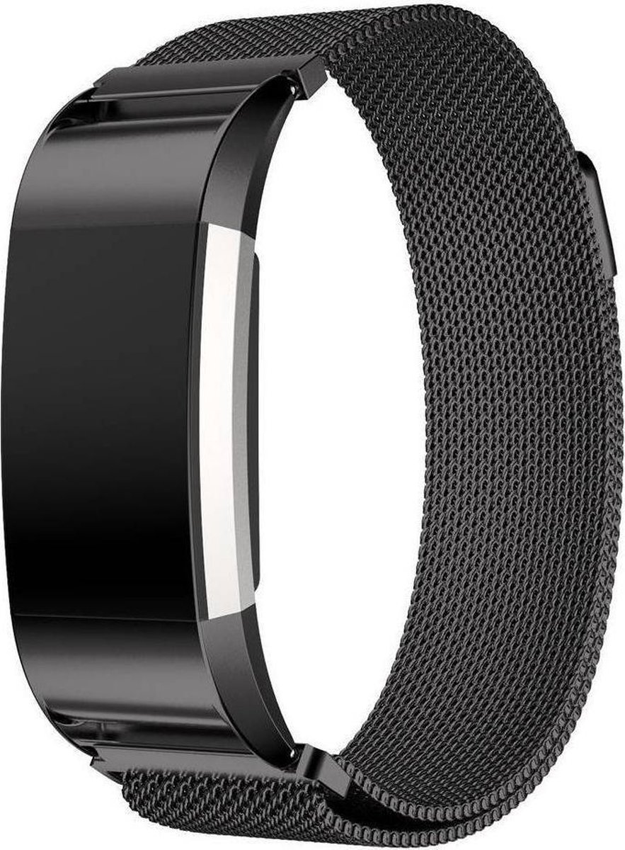 Geschikt voor Fitbit Charge 2 Milanese Horloge Bandje met magneetsluiting - Zwart