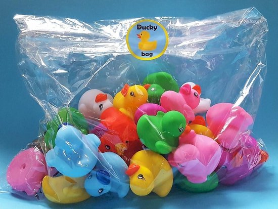Set gekleurde badeendjes- zak met 32 mini badeendjes | bol.com
