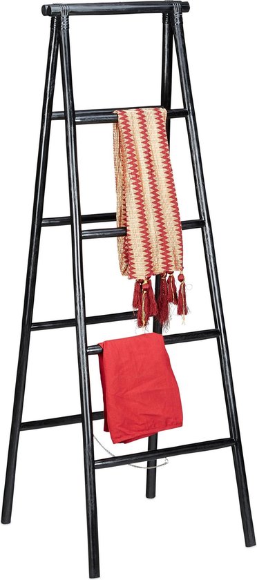 relaxdays ladder - houten sierladder - handdoekhouder | bol.com