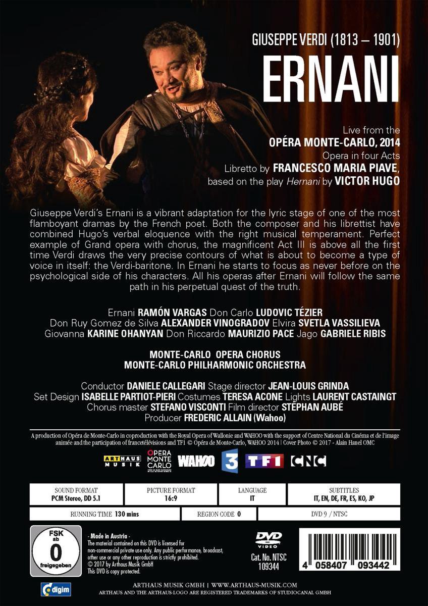 Verdi: Ernani (DVD) – Francesco Meli, Roberto Frontali, María José Siri, DVDS & BLU-RAYS