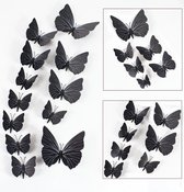 3D Vlinders - Muurdecoratie - Zwart
