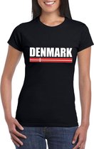 Zwart Denemarken supporter t-shirt voor dames S