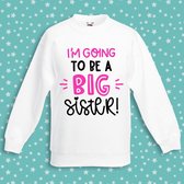 I'm going to be a sister Sweater - grote zus - Wit - 104cm