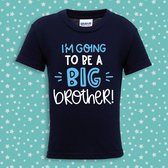 I'm going to be a brother Tshirt - grote broer - Navy - 92/98cm