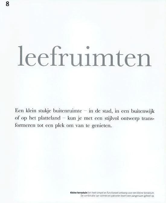Titelpagina met de tekst 'leefruimten' en een beschrijving van het transformeren van buitenruimte.