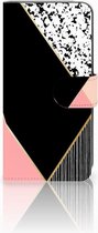 Xiaomi Mi A2 Lite Bookcover hoesje Black Pink Shapes