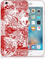 Geschikt voor iPhone 6 | 6S Backcover Design Angel Skull Red