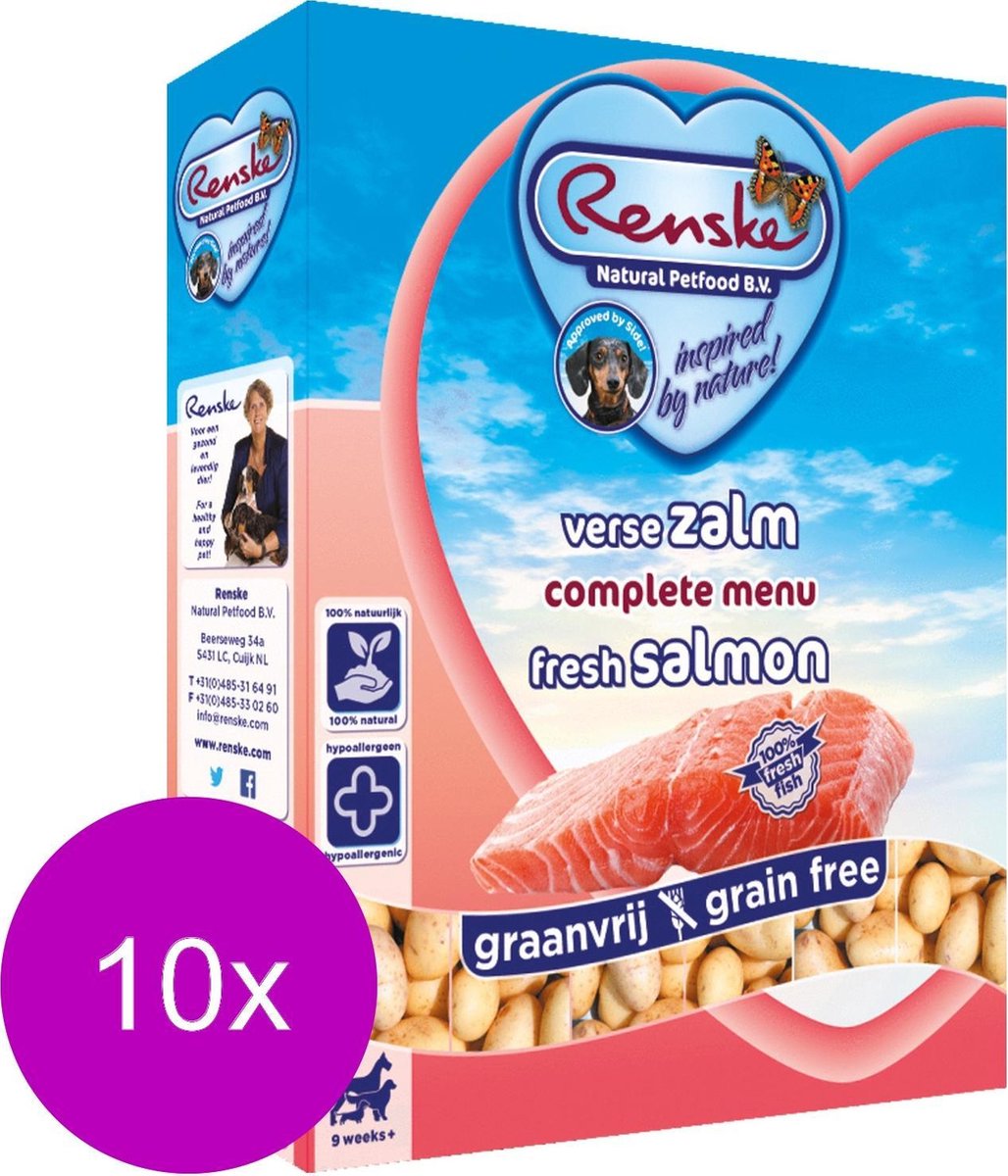Bol.com Renske Honden Natvoer Zalm Graanvrij - Hondenvoer - 10 x 395 gr aanbieding