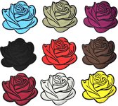 Strijk embleem ‘Rozen patch set (9)' – stof & strijk applicatie