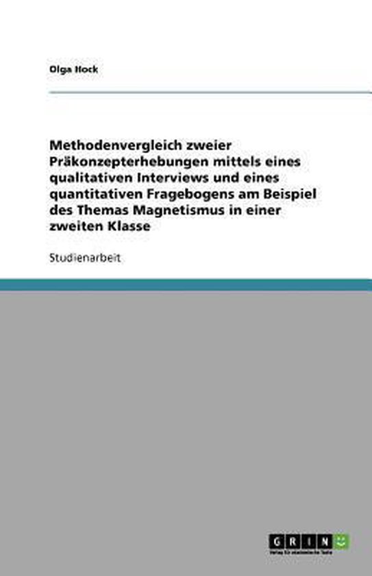 Methodenvergleich zweier Prakonzepterhebungen mittels eines  ... - cover