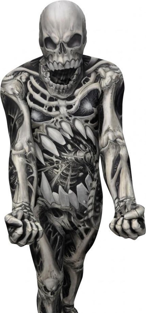 Morphsuits™ Monster: Skull And Bones - SecondSkin - Verkleedkleding - 152/160 cm