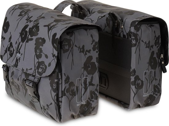 Basil Elegance Double Bag - Dubbele Fietstas - 32 l - Moonstone Grey