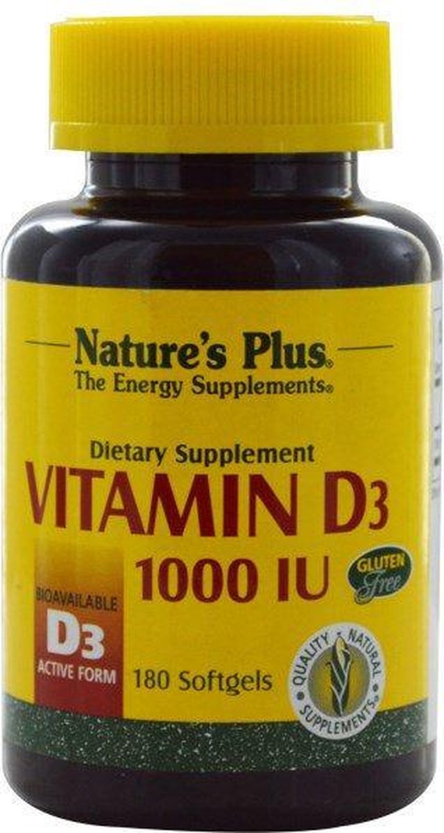 Vitamin D3, 1000 IU (180 Softgels) - Nature's Plus