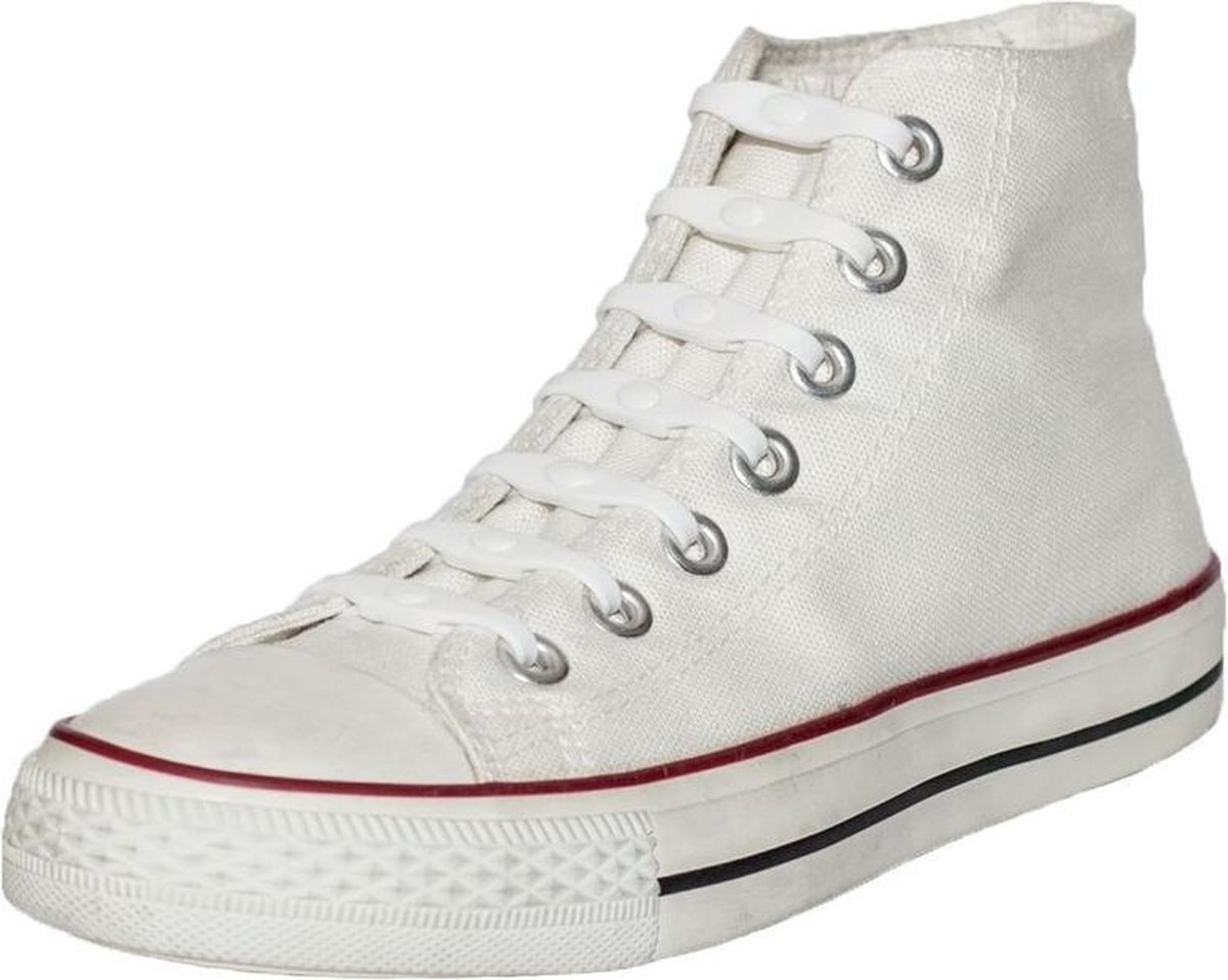 14x Shoeps elastische veters wit parel - Sneakers/gympen/sportschoenen  elastieken... | bol.com