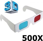 500 Stuks - 3D Red-Cyan Papieren Bril