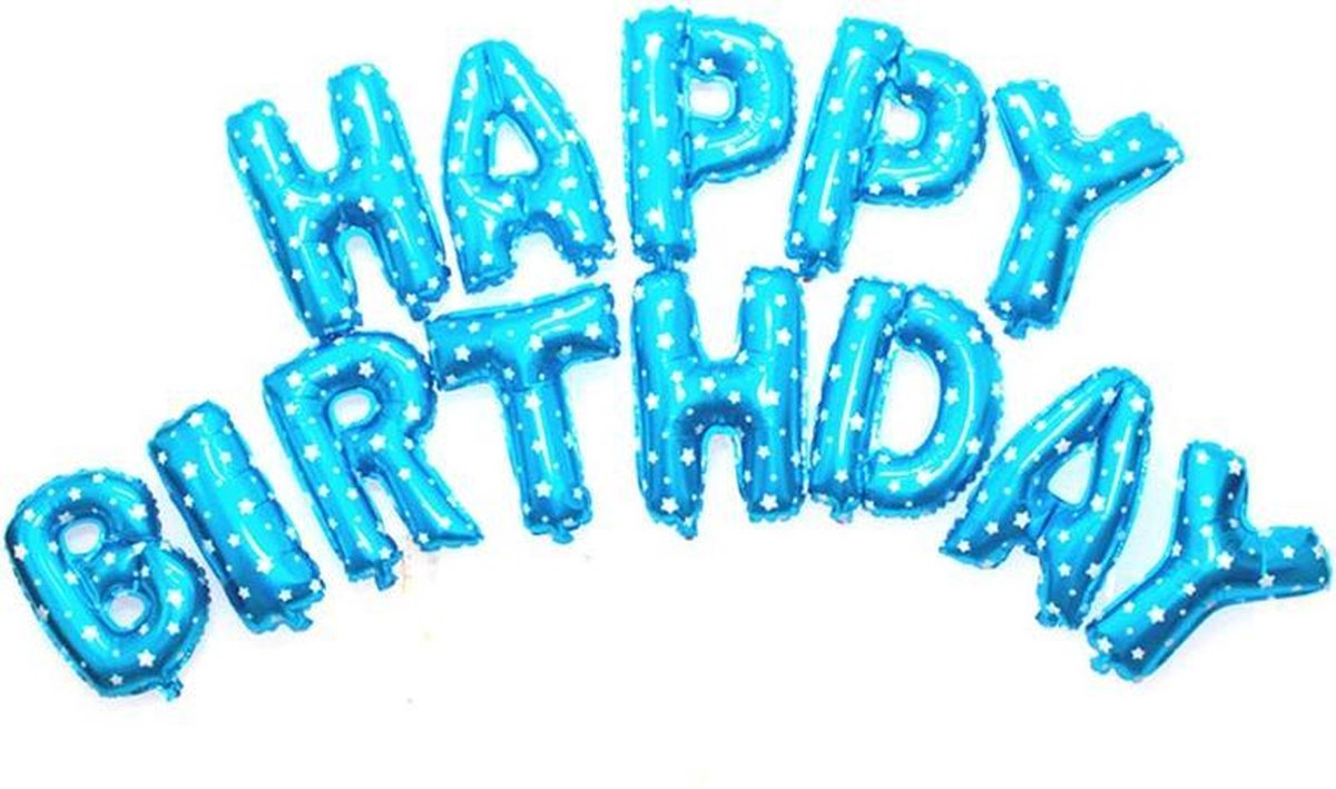 Ballonnen set Happy Birthday Blauw